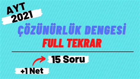 Z N Rl K Dengesi Soru Z M Kimya Full Tekrar Ayt Youtube