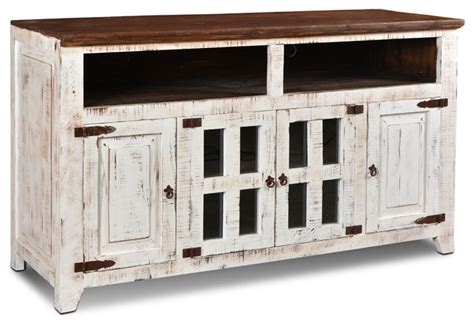 Westgate Solid Wood Rustic White Tv Stand 72 Farmhouse Entertainment Centers And Tv Stands