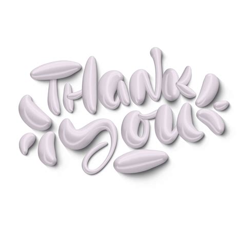 Thank You Hand Lettering D Text For Greeting Card Isolated Transparent