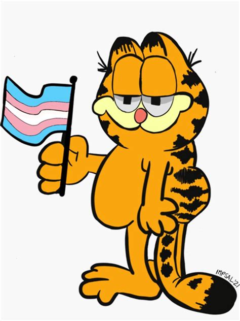 Trans Pride Garfield Sticker By Maozwuhunk Redbubble