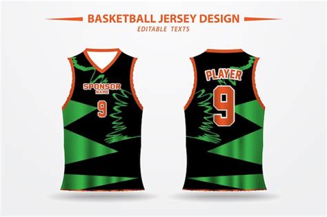 Premium Vector Green And Black Basketball Jersey Design For Print