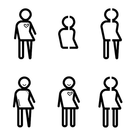 Premium Vector Transgender Black Line Icon Set Simple Vector Pictograms