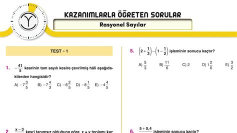 Or J Nal Tyt Matemat K Rasyonel Sayisal Test Atilim Hoca Youtube