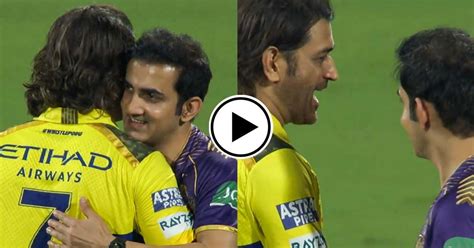 Gautam Gambhir And MS Dhoni Share Warm Hug After CSK Beat KKR In IPL 2024