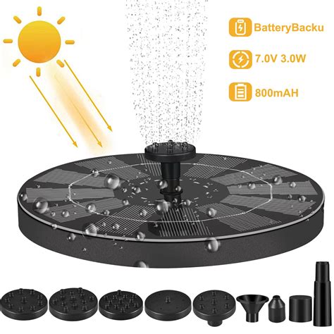 W Solar Fontein Waterpomp Led Verlichting Voge Grandado