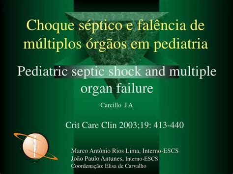 PPT Pediatric Septic Shock And Multiple Organ Failure PowerPoint