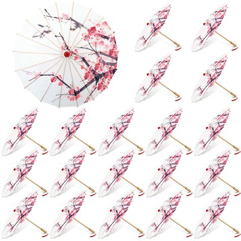 Dunzy 20 Pcs Japanese Umbrellas Bulk Chinese Japanese Parasol Classical