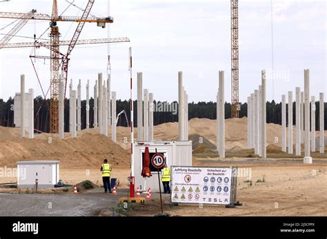 Gruenheide Deu 07 28 2020 Baustelle Für Das Neue Tesla Gigafactory