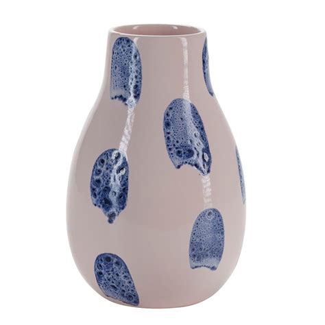 Keramik Vase M Pletter Fra Bahne H Cm Bl Creme Butik Unik Thisted