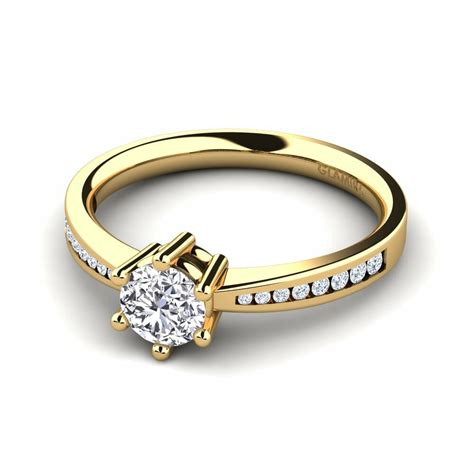 Kaufen Sie Verlobungsring Alita Mit 0 5 Karat Diamant Rund Gelbgold 585