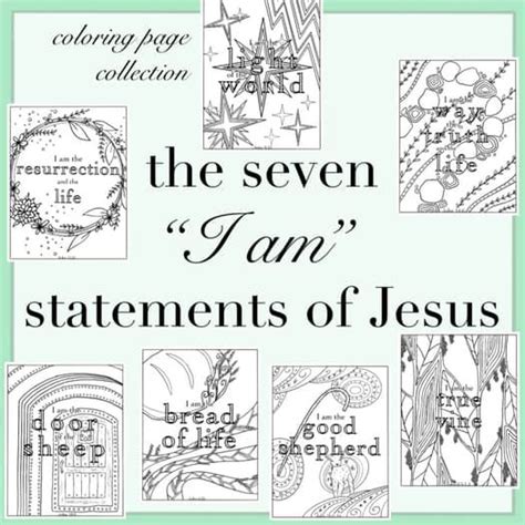 I Am Statements Of Jesus Coloring Page Collection In Jesus