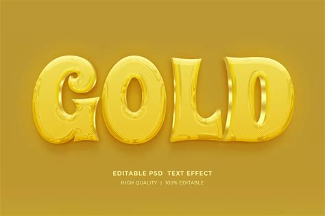 Gold 3d Editable Style Text Effect Graphic By Vectcreation · Creative