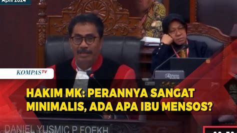 Hakim Mk Pertanyakan Mensos Risma Soal Pembagian Bansos Youtube