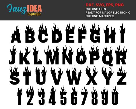 Fire Letter Flame Alphabet Letter Cricut Silhouette Font Svg Bundle