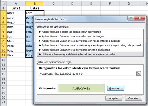 C Mo Comparar Dos Listas En Excel Excel Total