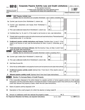 Fillable Online Irs Form Corporate Passive Activity Loss And