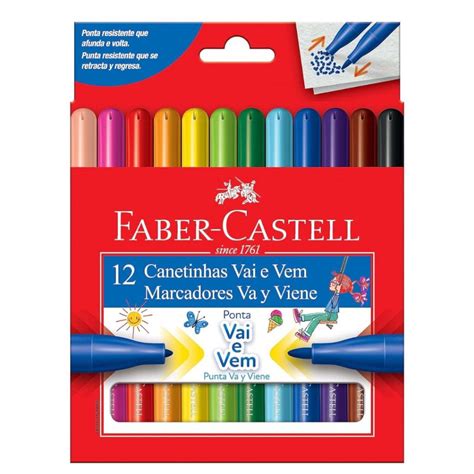 Canetinha Vai E Vem 12 Cores - Faber Castell | Shopee Brasil