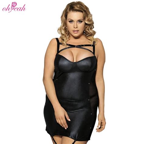 Manufacture Plus Size Mature Women Sexy Pvc Leather Black Lingerie Buy Black Lingerie Leather