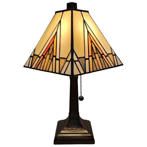 Tiffany Style Mission Mini Table Lamp 15 Tall