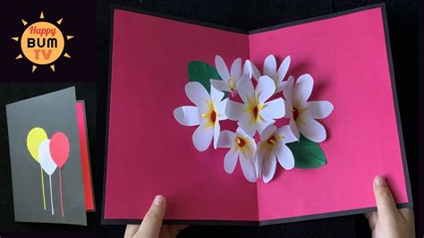 How To Make A 3d Flower Pop Up Card For All Occasions Youtube