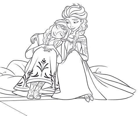 Walt Disney Coloring Pages Princess Anna Queen Elsa Walt Disney