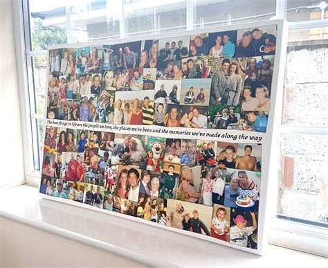 Photo Collage Canvas Print Personalised With Text 20x30 Etsy Uk