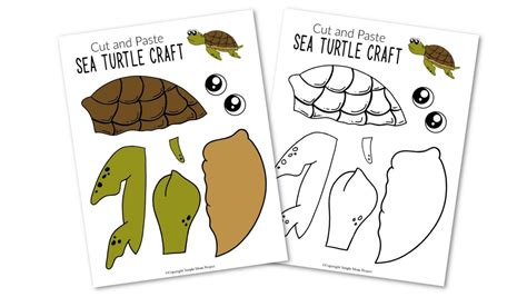 Cut And Paste Sea Turtle Craft For Kids With Free Template