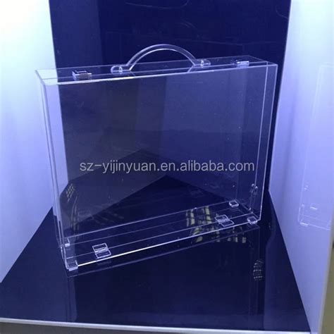 Custom Clear Acrylic Briefcase With Handle Customized Acrylic Suitcase