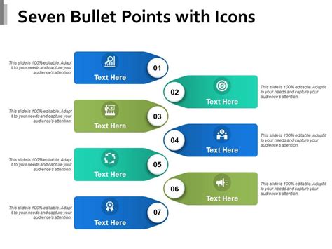 Seven Bullet Points With Icons | PowerPoint Design Template | Sample ...