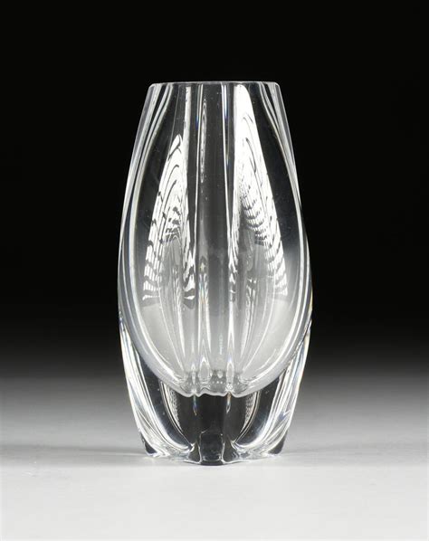 Lot A Baccarat Crystal Bouton D Or Triangle Vase And Orrefors