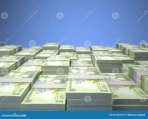 Romanian Money. Romanian Leu Banknotes. 1 RON Lei Bills Stock ...