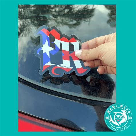 PR Puerto Rico Flag Sticker Large 4″ | MamiWear.com