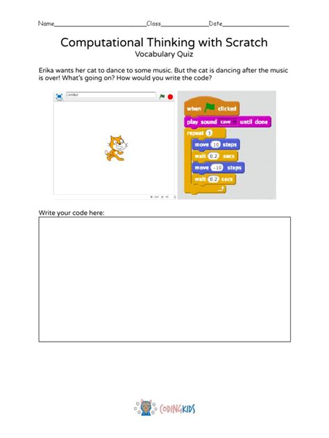 Coding Worksheets | Scratch (Programming Language) | Data Type