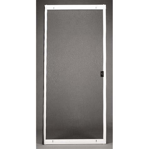 Shop RITESCREEN White Steel Sliding Screen Door (Common: 36-in x 80-in; Actual: 36-in x 80.125 ...