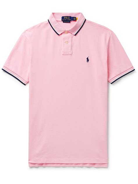 Polo Ralph Lauren Slim Fit Cotton Piqué Polo Shirt Pink Polo Ralph Lauren