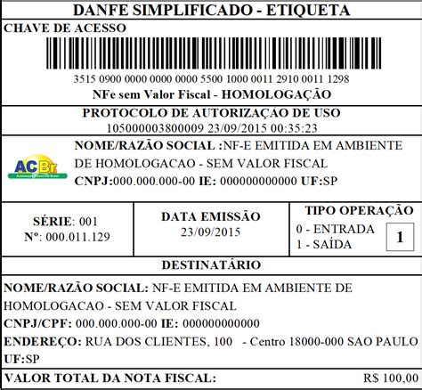 NT2020 004 DANFE Simplificado Etiqueta Notícias do ACBr Projeto ACBr