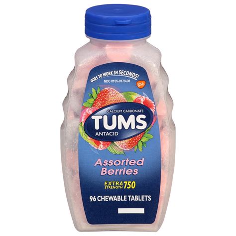 Tums Extra Strength Assorted Berries Antacid Chewable Tablets Ea