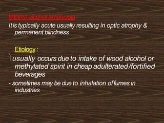 Toxic amblyopia | PPT