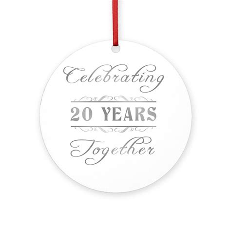 Celebrating 20 Years Together Ornament Round By Pixelstreetann