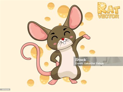 Karakter Tikus Kartun Lucu Ilustrasi Seni Vektor Dengan Kartun Hewan