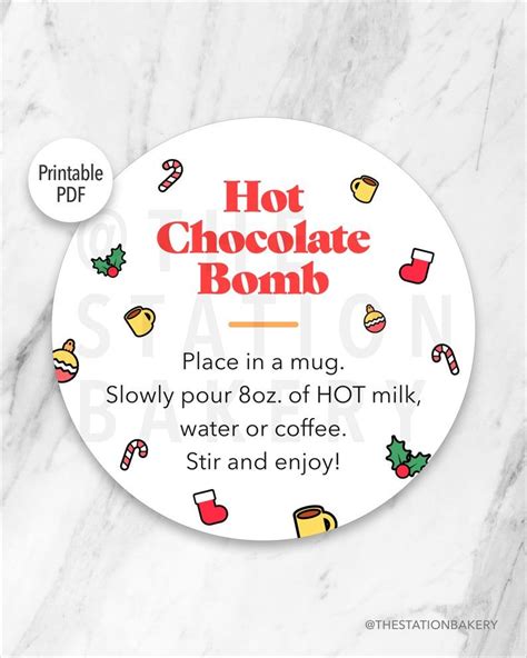 Hot Chocolate Bombs Instructions Free Printable