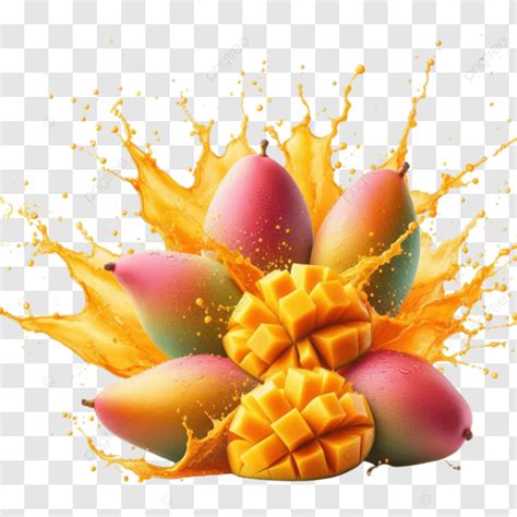 Mangos Splash Sweet Fruit Fresh Png Transparent Image And Clipart