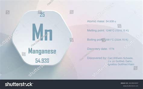 Modern Periodic Table Element Manganese 3d Royalty Free Stock Vector