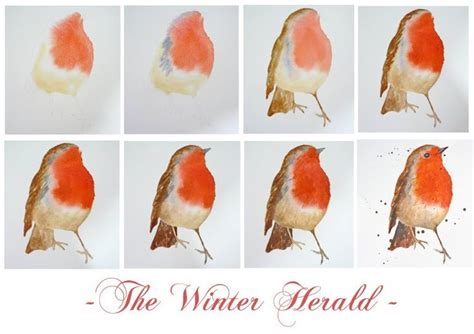 Art Demo How To Paint A Robin In Watercolour Watercolor Birds Tutorial Watercolor Bird Art