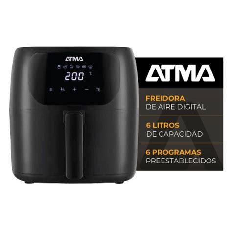 Freidora De Aire Atma Digital Negra Fr Arbp Lts En Precialo De Aire