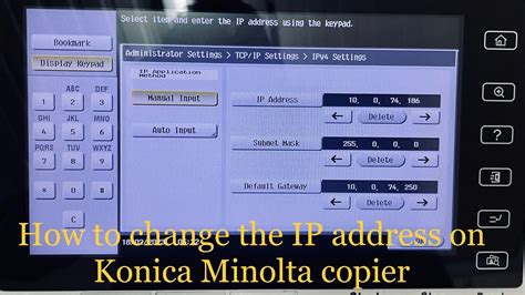 How To Change The IP Address On Konica Minolta Copier YouTube