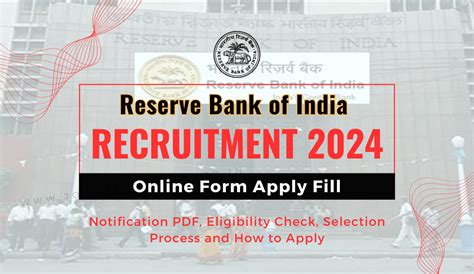 RBI Grade B Recruitment 2024 OUT Online Form For 94 Posts Eligibility