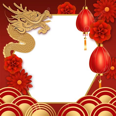 春節龍年twibbon邊框裝飾 農曆新年 2024年中国新年 中国十二生肖素材圖案，psd和png圖片免費下載