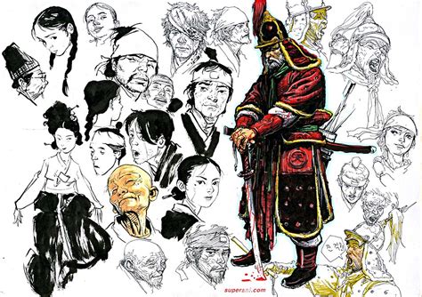yellowmenace art sketches  ancient asia  kim junggi