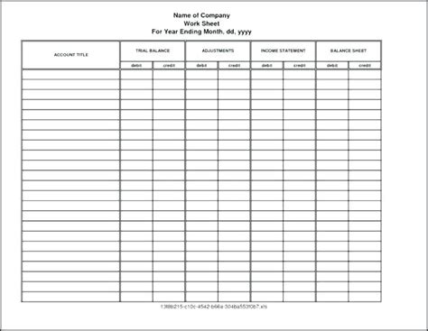 10 Column Worksheet Excel Template | Worksheets Samples